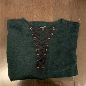Express Lace Front Sweater Xsmall
